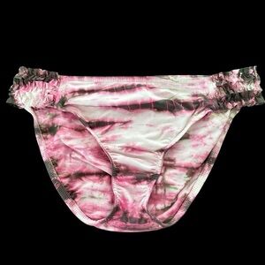 Vintage Lucky brand Womens Small Tie Dye Low Rise Bikini Bottoms Swimsuit Pink